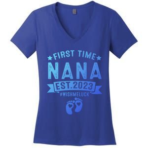 First Time Nana Let The Spoiling Begin New Grandparents Gift Women's V-Neck T-Shirt