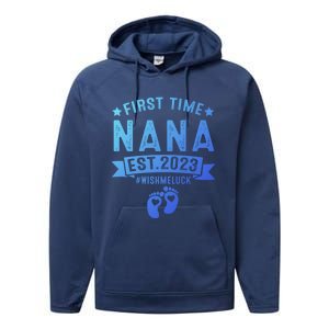 First Time Nana Let The Spoiling Begin New Grandparents Gift Performance Fleece Hoodie