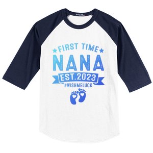 First Time Nana Let The Spoiling Begin New Grandparents Gift Baseball Sleeve Shirt