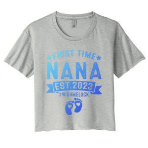 First Time Nana Let The Spoiling Begin New Grandparents Gift Women's Crop Top Tee