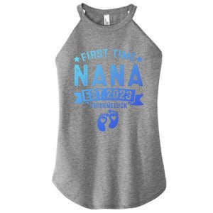 First Time Nana Let The Spoiling Begin New Grandparents Gift Women's Perfect Tri Rocker Tank