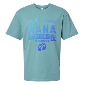 First Time Nana Let The Spoiling Begin New Grandparents Gift Sueded Cloud Jersey T-Shirt