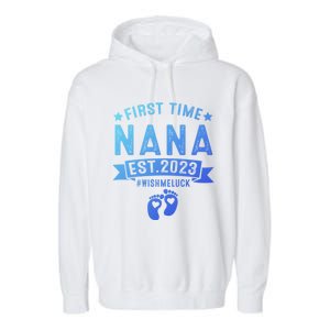 First Time Nana Let The Spoiling Begin New Grandparents Gift Garment-Dyed Fleece Hoodie