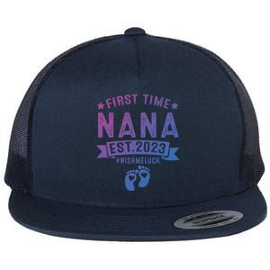 First Time Nana Let The Spoiling Begin New Grandparents Gift Flat Bill Trucker Hat