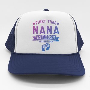 First Time Nana Let The Spoiling Begin New Grandparents Gift Trucker Hat