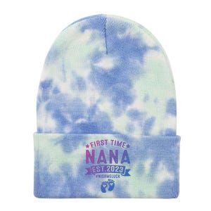 First Time Nana Let The Spoiling Begin New Grandparents Gift Tie Dye 12in Knit Beanie