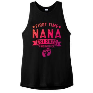 First Time Nana Let The Spoiling Begin New Grandparents Gift Ladies PosiCharge Tri-Blend Wicking Tank