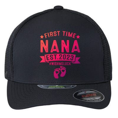 First Time Nana Let The Spoiling Begin New Grandparents Gift Flexfit Unipanel Trucker Cap