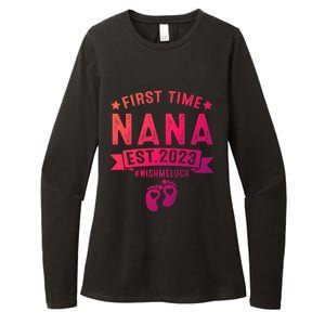 First Time Nana Let The Spoiling Begin New Grandparents Gift Womens CVC Long Sleeve Shirt