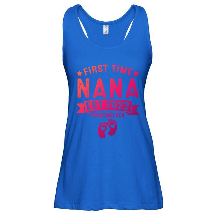 First Time Nana Let The Spoiling Begin New Grandparents Gift Ladies Essential Flowy Tank