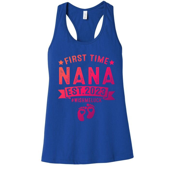 First Time Nana Let The Spoiling Begin New Grandparents Gift Women's Racerback Tank