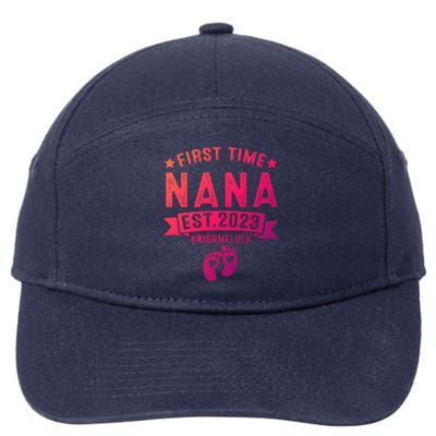 First Time Nana Let The Spoiling Begin New Grandparents Gift 7-Panel Snapback Hat