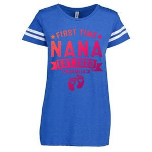 First Time Nana Let The Spoiling Begin New Grandparents Gift Enza Ladies Jersey Football T-Shirt