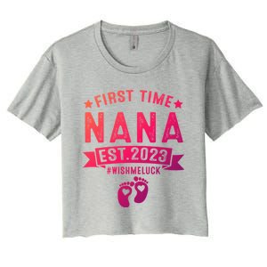 First Time Nana Let The Spoiling Begin New Grandparents Gift Women's Crop Top Tee