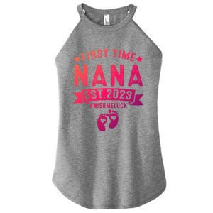 First Time Nana Let The Spoiling Begin New Grandparents Gift Women's Perfect Tri Rocker Tank