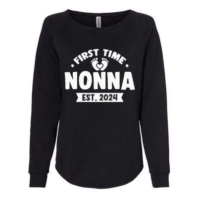 First Time Nonna Baby Announcement Womens California Wash Sweatshirt