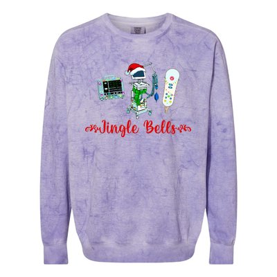 Festive Telemetry Nurse Christmas Crew Tele Tech Xmas Colorblast Crewneck Sweatshirt