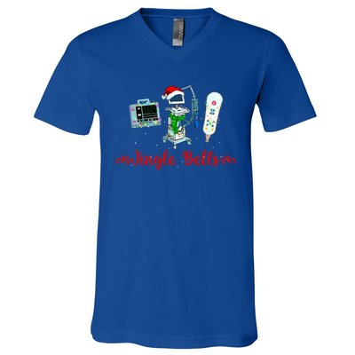 Festive Telemetry Nurse Christmas Crew Tele Tech Xmas V-Neck T-Shirt