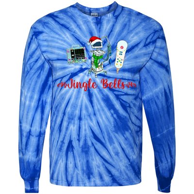 Festive Telemetry Nurse Christmas Crew Tele Tech Xmas Tie-Dye Long Sleeve Shirt