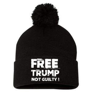 Free Trump Not Guilty Pom Pom 12in Knit Beanie