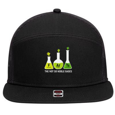 Farts The Not So Noble Gases Funny Chemistry 7 Panel Mesh Trucker Snapback Hat