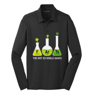 Farts The Not So Noble Gases Funny Chemistry Silk Touch Performance Long Sleeve Polo