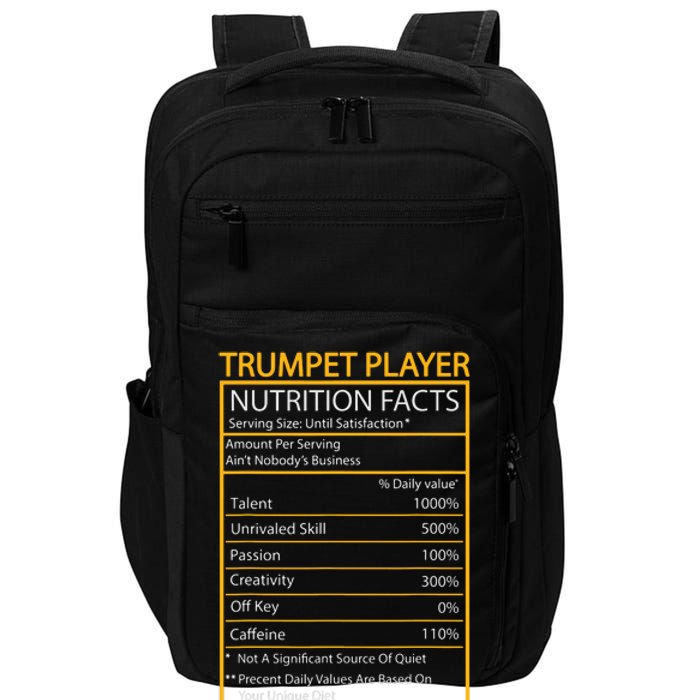 Funny Trumpet Nutrition Facts Cool Trumpet Player Men Women Impact Tech Backpack