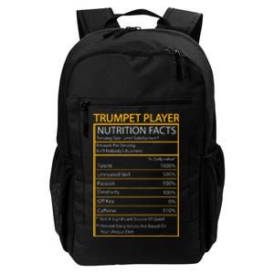 Funny Trumpet Nutrition Facts Cool Trumpet Player Men Women Daily Commute Backpack