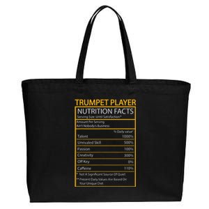 Funny Trumpet Nutrition Facts Cool Trumpet Player Men Women Cotton Canvas Jumbo Tote