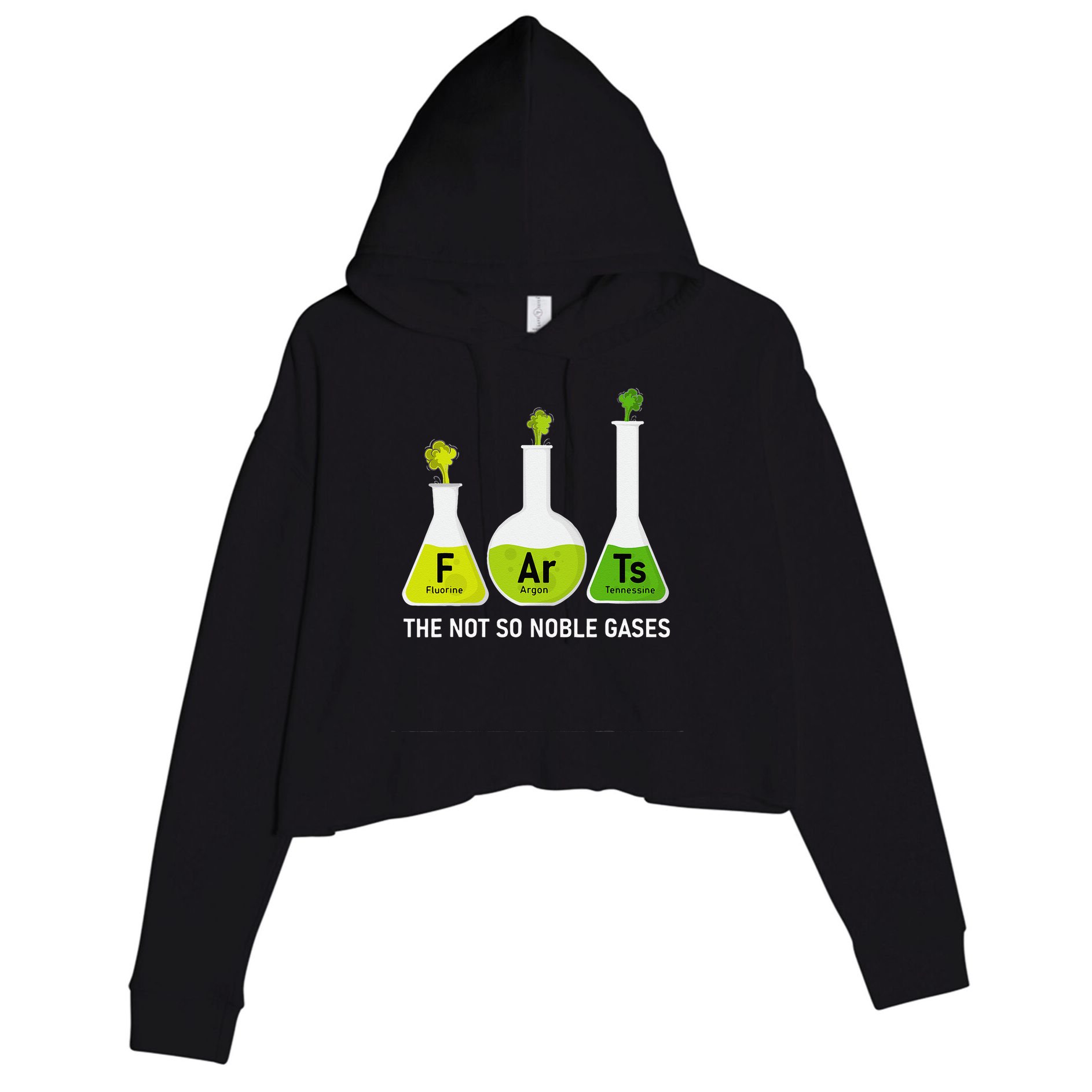 Farts The Not So Noble Gases Funny Chemistry Crop Fleece Hoodie