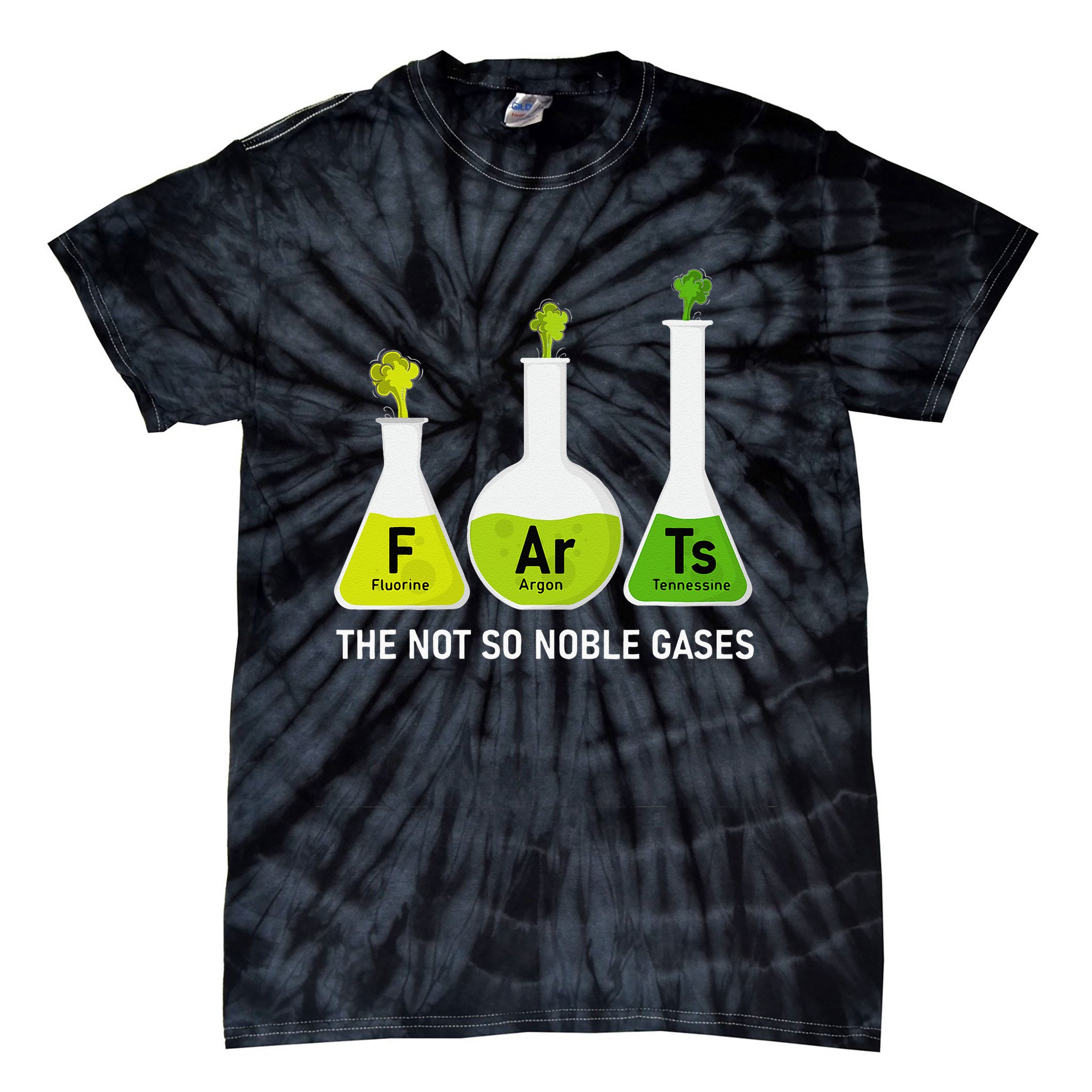 Farts The Not So Noble Gases Funny Chemistry Tie-Dye T-Shirt