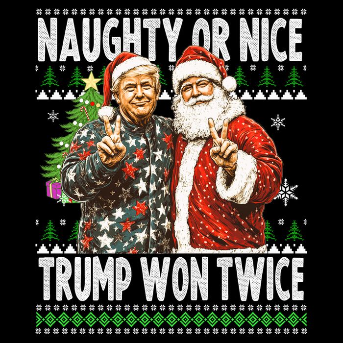 Funny Trump Naughty Or Nice Won Twice Ugly Christmas City Backpack