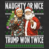 Funny Trump Naughty Or Nice Won Twice Ugly Christmas 11oz C Handle Ceramic Mug