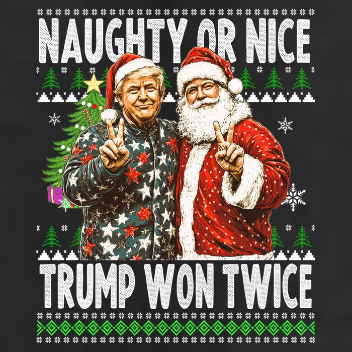Funny Trump Naughty Or Nice Won Twice Ugly Christmas 11oz C Handle Ceramic Mug