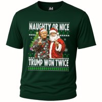 Funny Trump Naughty Or Nice Won Twice Ugly Christmas Cooling Performance Crew T-Shirt
