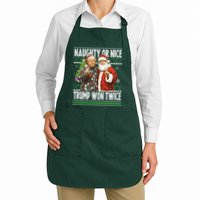 Funny Trump Naughty Or Nice Won Twice Ugly Christmas Apron