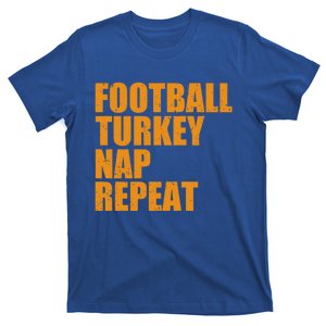 Football Turkey Nap Repeat Thanksgiving Gobble Family Lovers Cute Gift T-Shirt