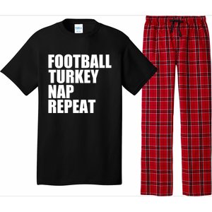 Football Turkey Nap Repeat Thanksgiving Gobble Family Lovers Gift Pajama Set