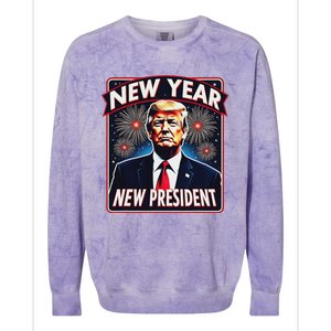 Funny Trump New Year Party 2025 Trump New Year New President Colorblast Crewneck Sweatshirt