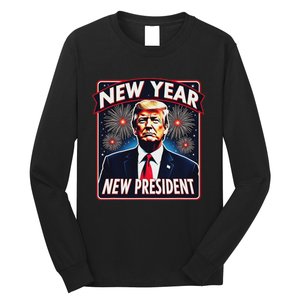 Funny Trump New Year Party 2025 Trump New Year New President Long Sleeve Shirt