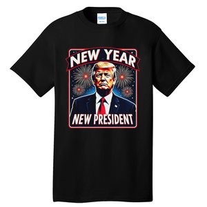 Funny Trump New Year Party 2025 Trump New Year New President Tall T-Shirt