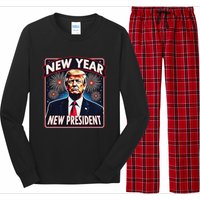 Funny Trump New Year Party 2025 Trump New Year New President Long Sleeve Pajama Set