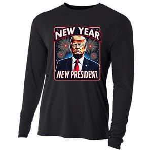 Funny Trump New Year Party 2025 Trump New Year New President Cooling Performance Long Sleeve Crew