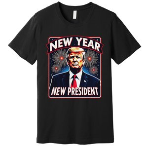 Funny Trump New Year Party 2025 Trump New Year New President Premium T-Shirt