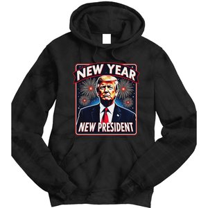 Funny Trump New Year Party 2025 Trump New Year New President Tie Dye Hoodie