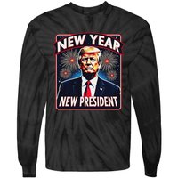 Funny Trump New Year Party 2025 Trump New Year New President Tie-Dye Long Sleeve Shirt