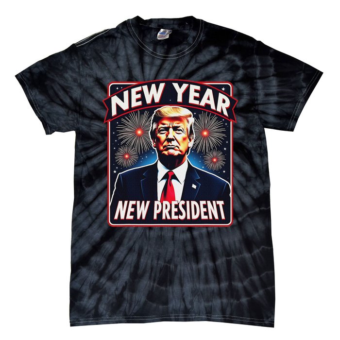 Funny Trump New Year Party 2025 Trump New Year New President Tie-Dye T-Shirt