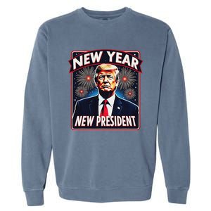 Funny Trump New Year Party 2025 Trump New Year New President Garment-Dyed Sweatshirt