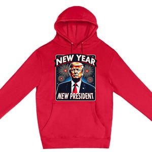 Funny Trump New Year Party 2025 Trump New Year New President Premium Pullover Hoodie