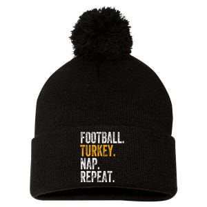 Football Turkey Nap Repeat Pom Pom 12in Knit Beanie